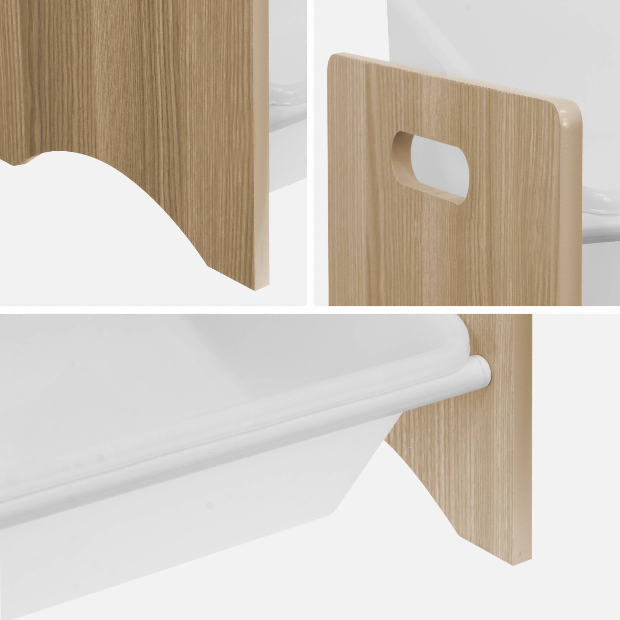 Contenitore per giocattoli con 6 scomparti, marrone naturale