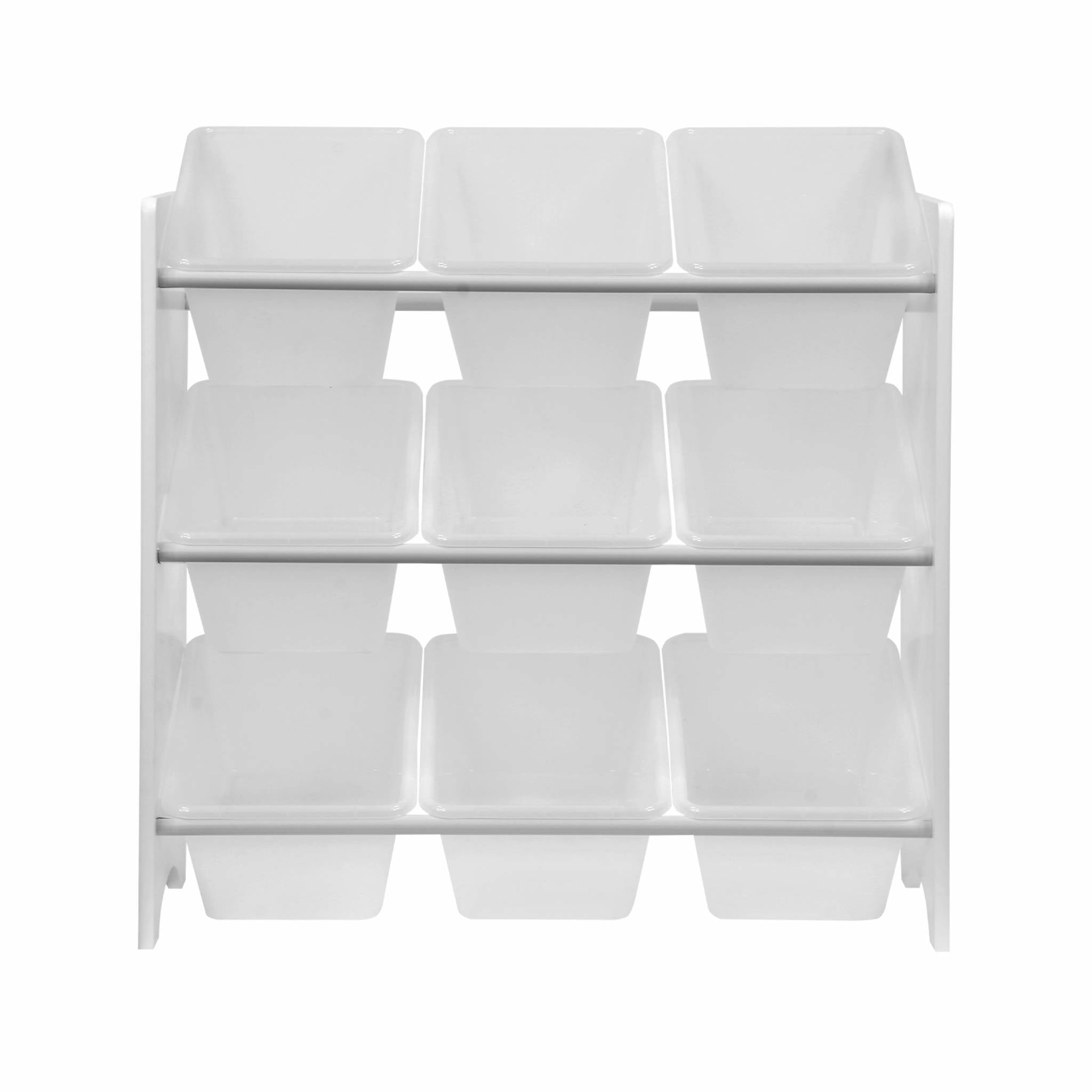 Contenitore per giocattoli con 9 scomparti, bianco