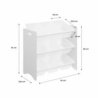 Contenitore per giocattoli con 9 scomparti, bianco