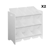 Set di 2 armadi per bambini per giocattoli, bianco