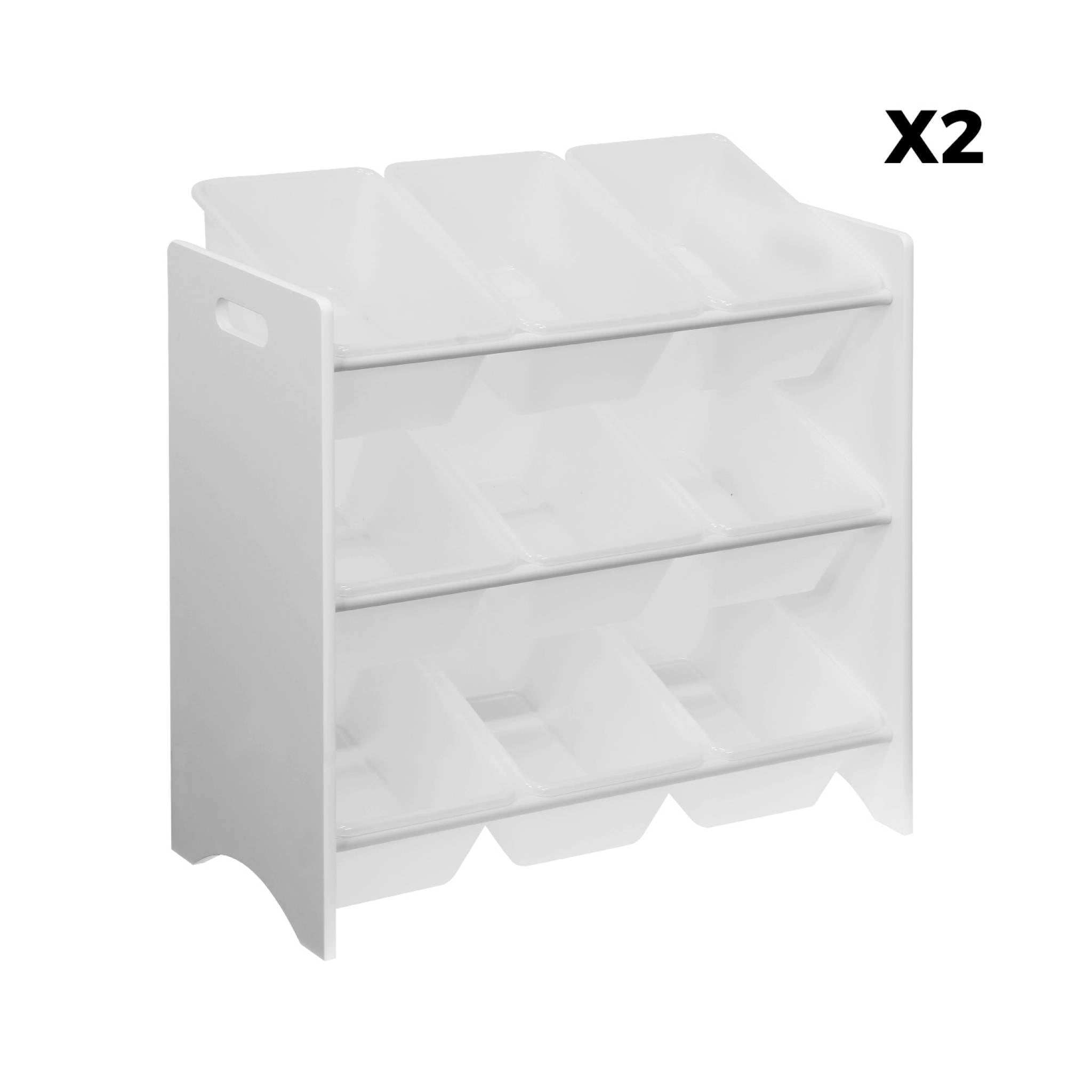 Set di 2 armadi per bambini per giocattoli, bianco