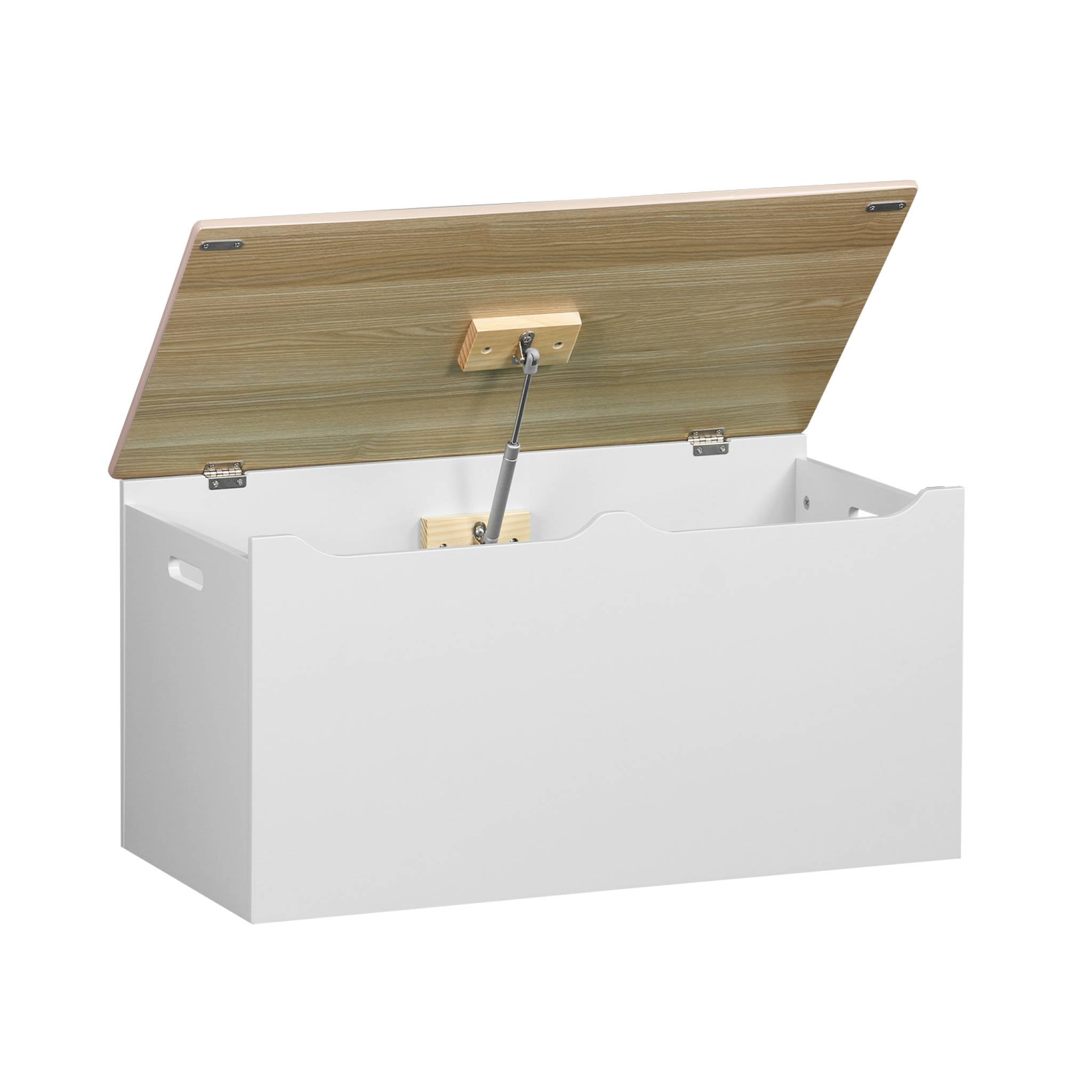 Cassettone per giochi effetto legno bianco, bianco