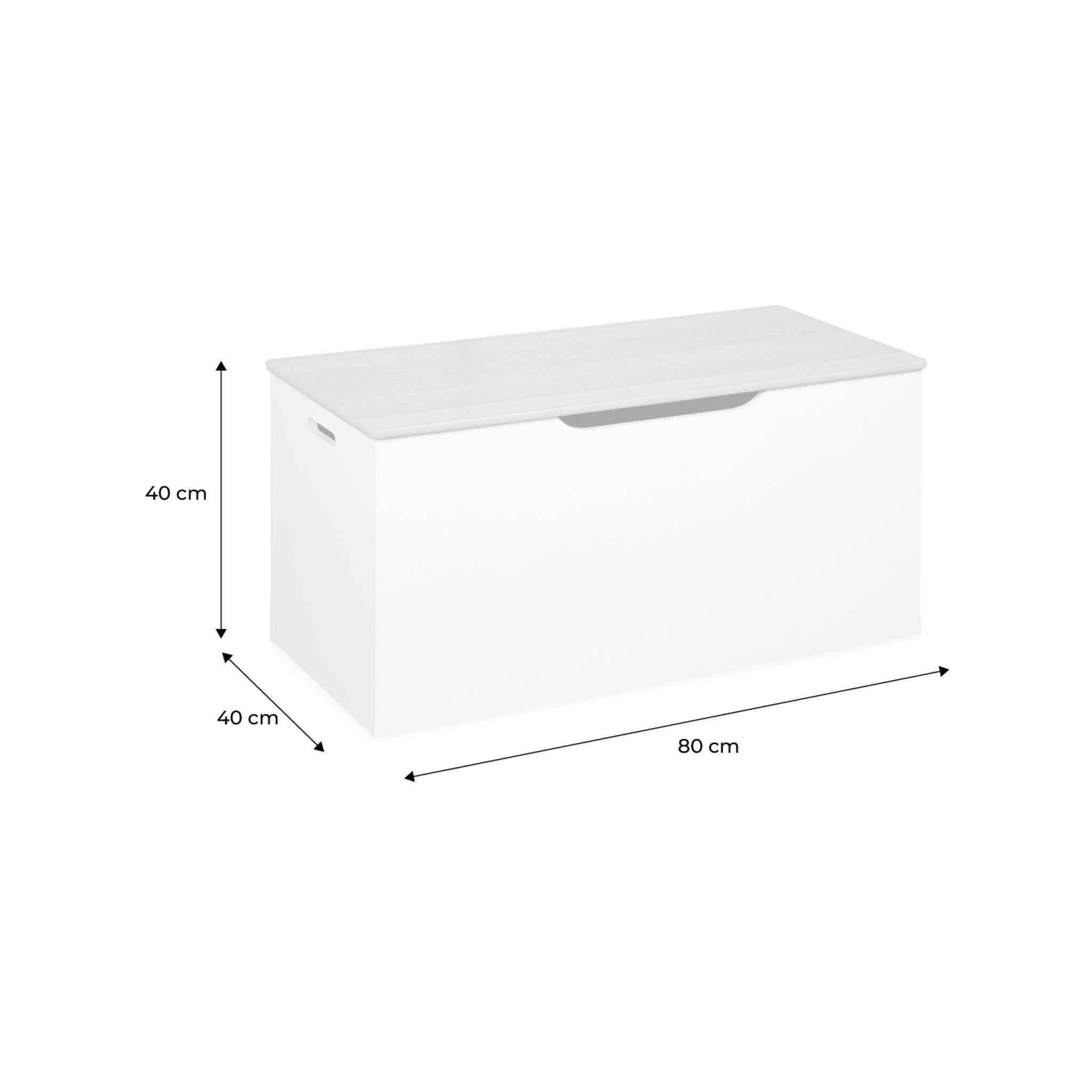 Cassettone per giochi effetto legno bianco, bianco