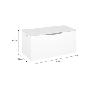 Cassettone per giochi effetto legno bianco, bianco