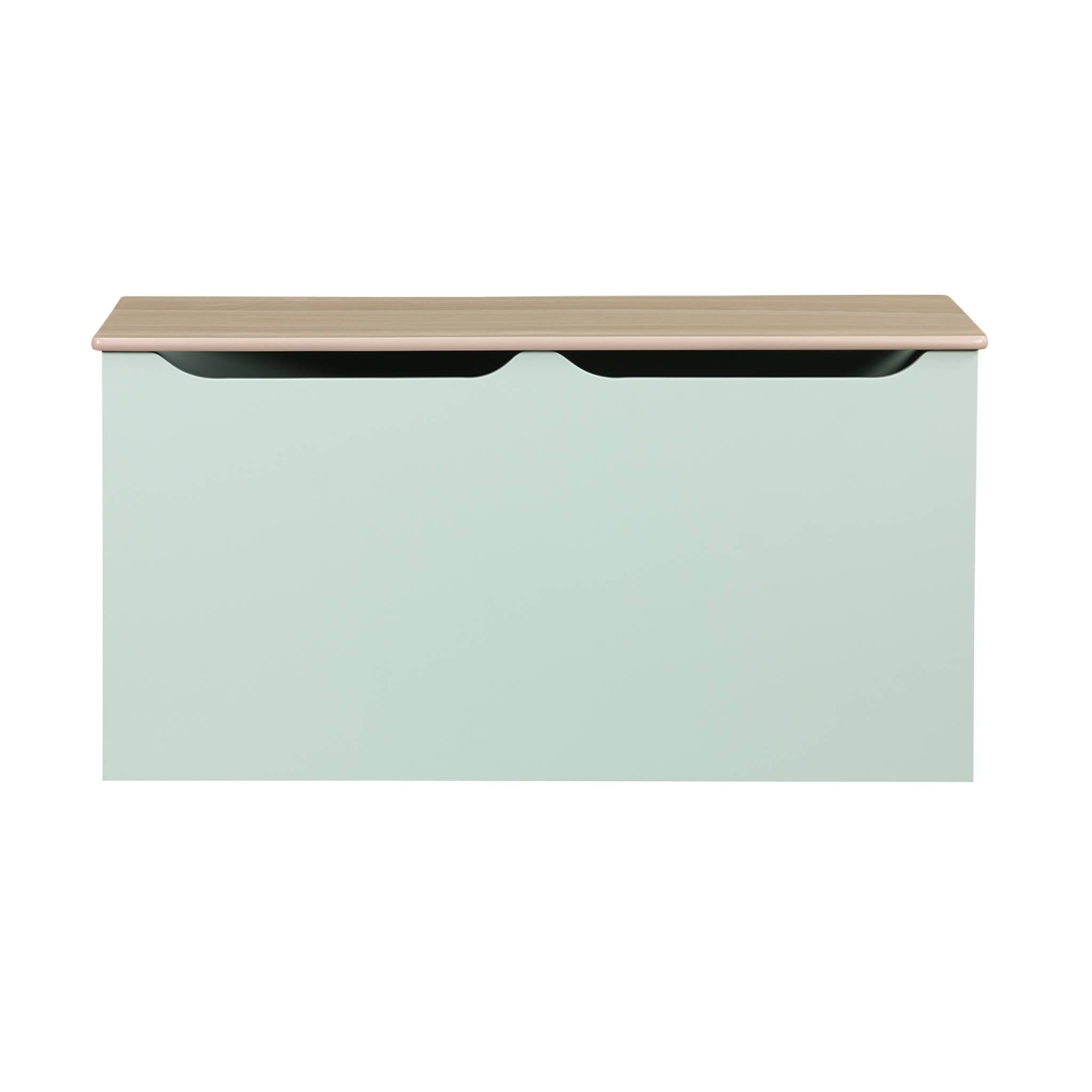 Cassettone per giochi effetto legno bianco, verde celadon