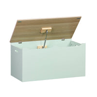 Cassettone per giochi effetto legno bianco, verde celadon