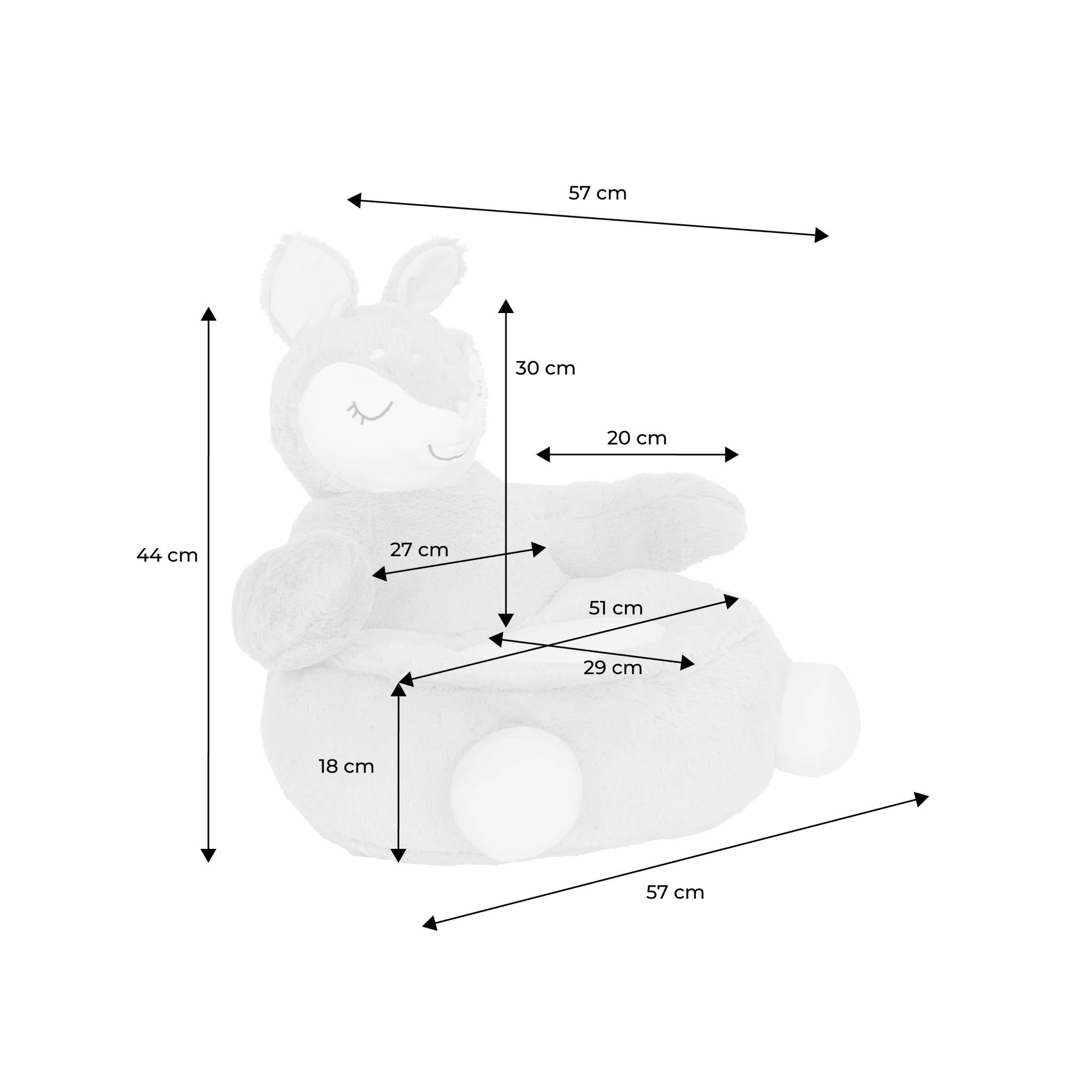 Poltrona cerbiatto per bambini, beige