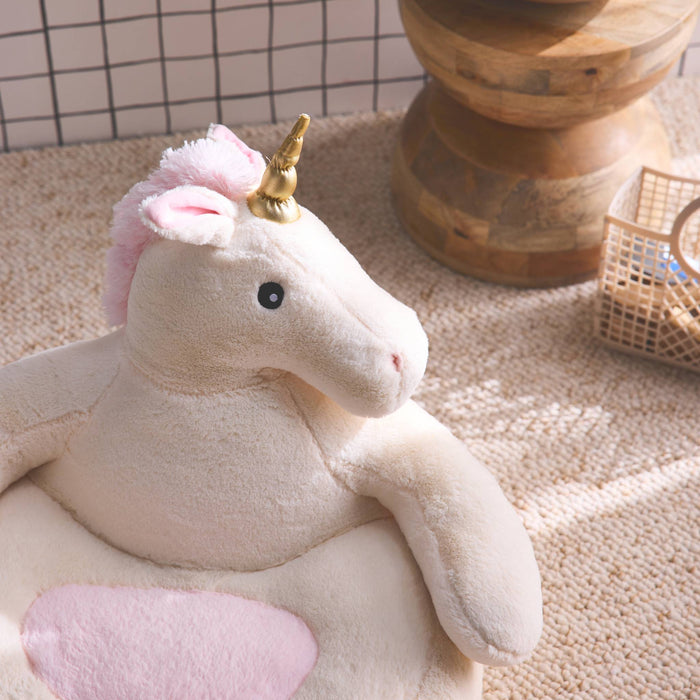 Poltrona unicorno per bambini, rosa / bianco
