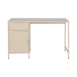 Scrivania per bambini in acciaio laminato, 1 cassetto, beige