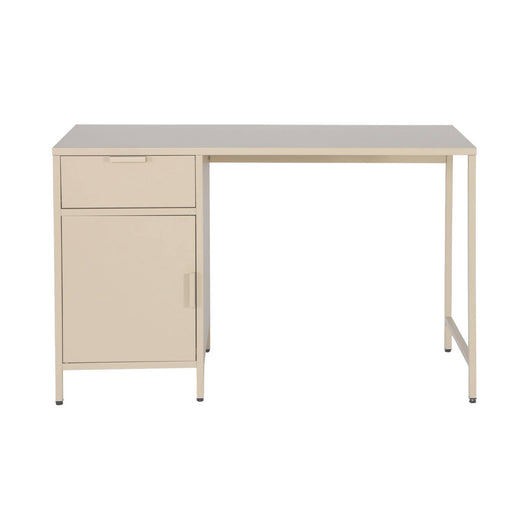 Scrivania per bambini in acciaio laminato, 1 cassetto, beige