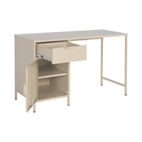 Scrivania per bambini in acciaio laminato, 1 cassetto, beige