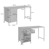 Scrivania per bambini in acciaio laminato, 1 cassetto, verde kaki