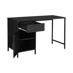 Scrivania per bambini in acciaio laminato, 1 cassetto, nero