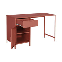 Scrivania per bambini in acciaio laminato, 1 cassetto, terracotta