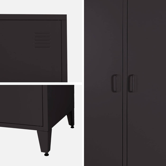 Armadio per camera guardaroba industriale in metallo 2 ante, 4