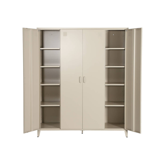 Armadio camera guardaroba industriale in metallo 4 ante, 10 ripiani, 1