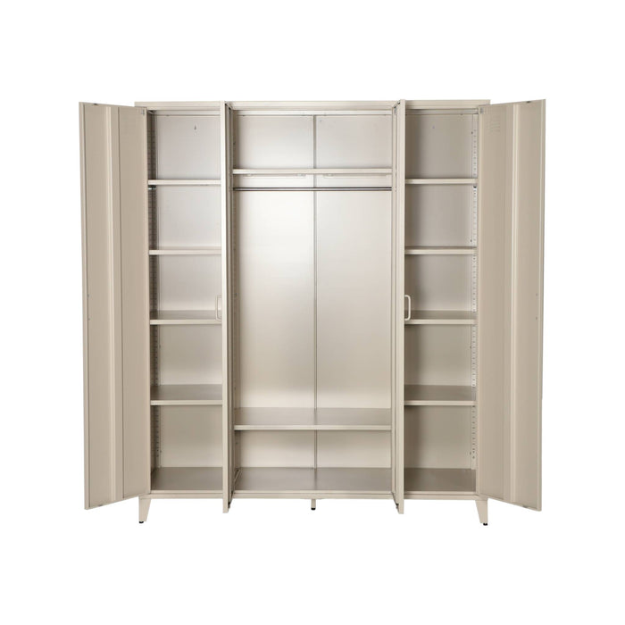 Armadio camera guardaroba industriale in metallo 4 ante, 10 ripiani, 1