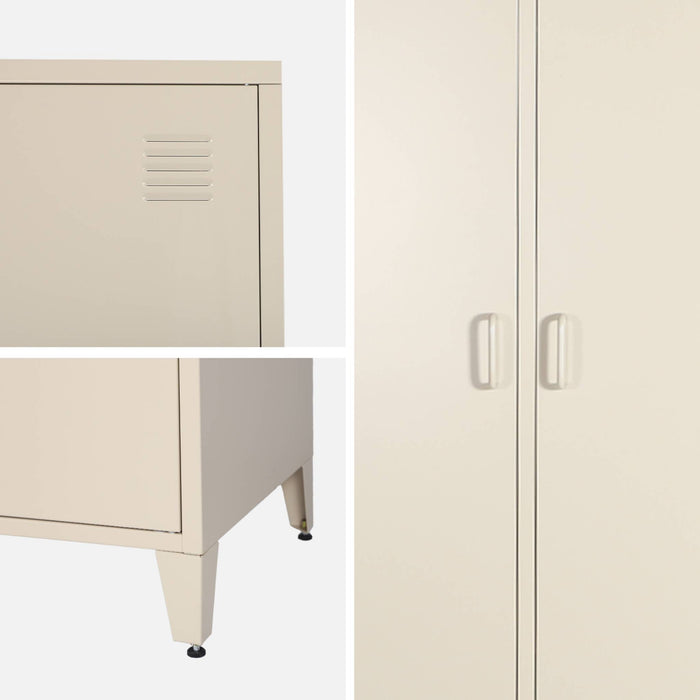 Armadio camera guardaroba industriale in metallo 4 ante, 10 ripiani, 1