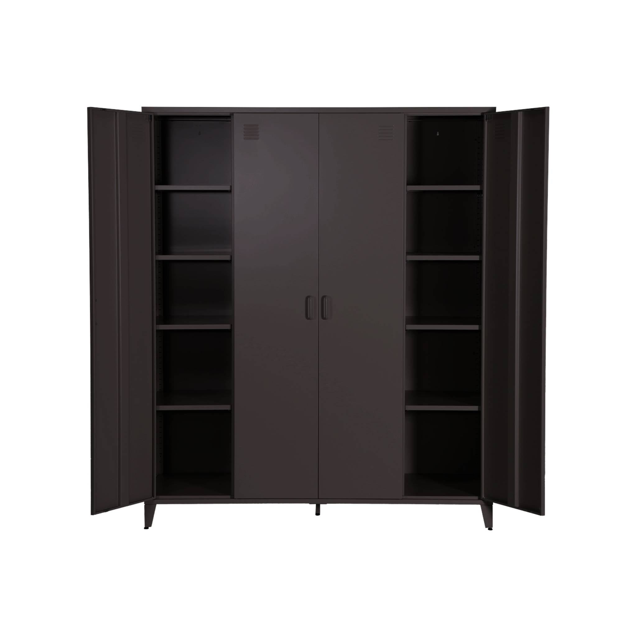 Armadio camera guardaroba industriale in metallo 4 ante, 10 ripiani, 1