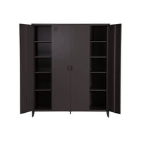 Armadio camera guardaroba industriale in metallo 4 ante, 10 ripiani, 1