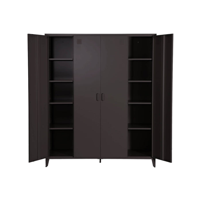 Armadio camera guardaroba industriale in metallo 4 ante, 10 ripiani, 1