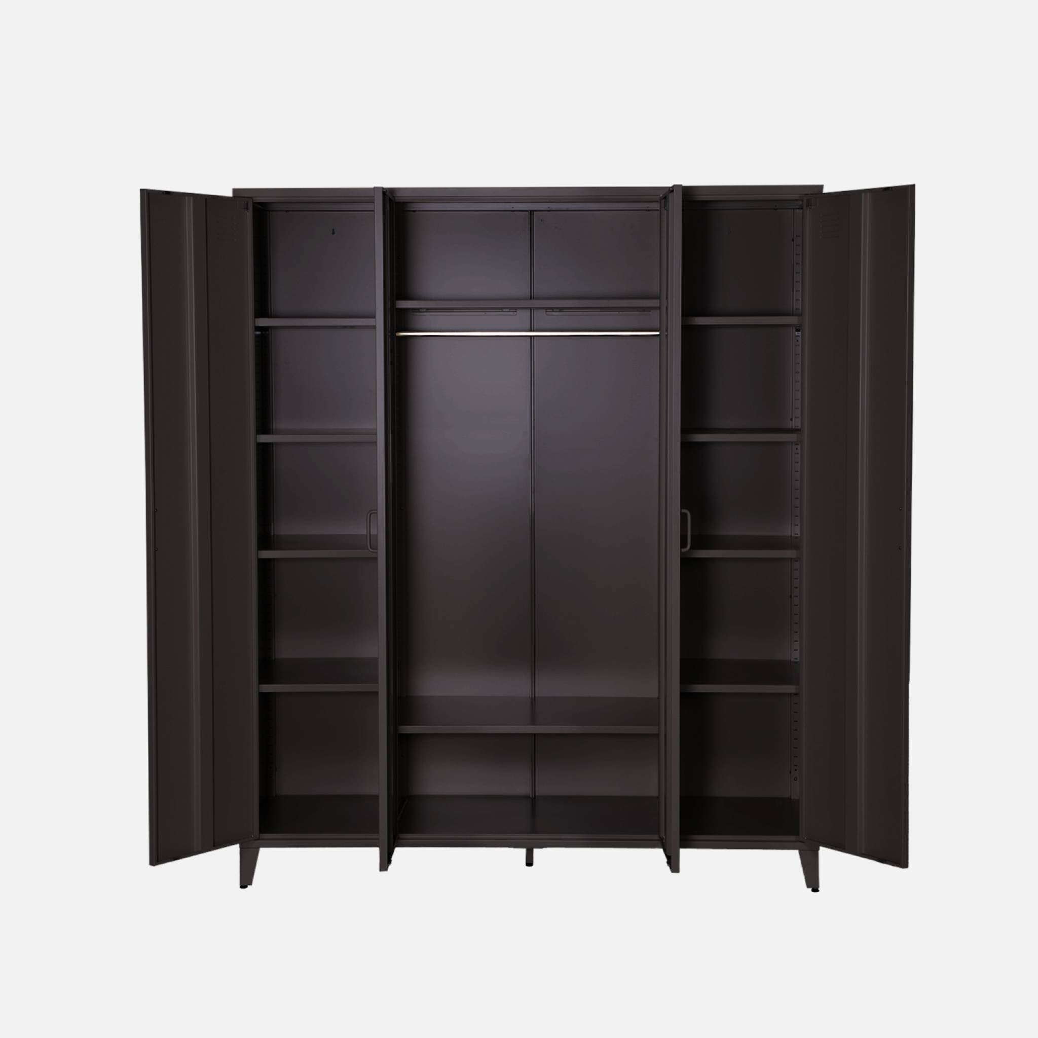 Armadio camera guardaroba industriale in metallo 4 ante, 10 ripiani, 1