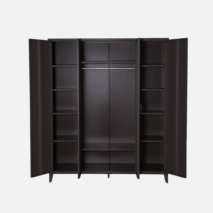 Armadio camera guardaroba industriale in metallo 4 ante, 10 ripiani, 1