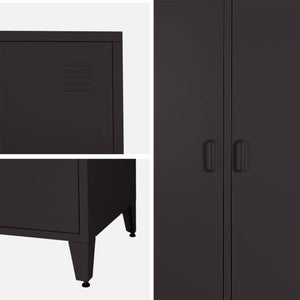 Armadio camera guardaroba industriale in metallo 4 ante, 10 ripiani, 1