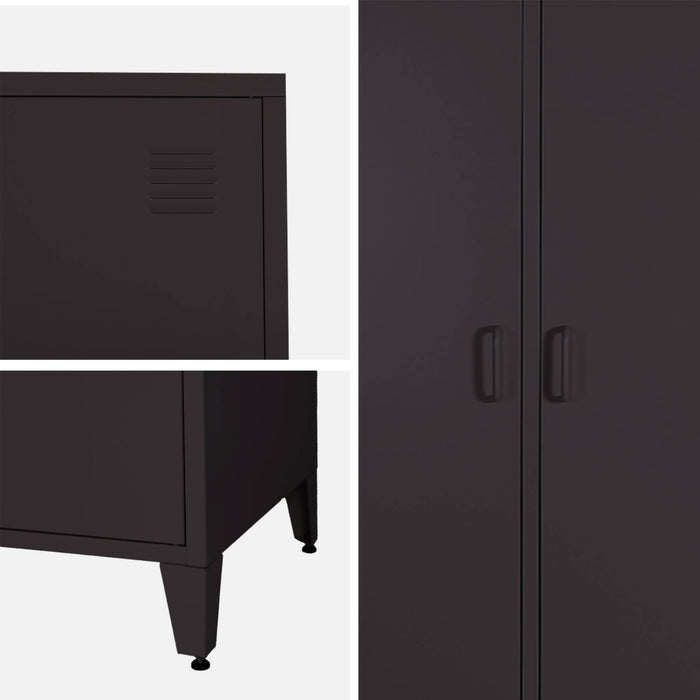 Armadio camera guardaroba industriale in metallo 4 ante, 10 ripiani, 1