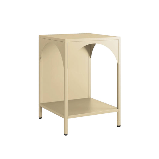 Comodino, tavolino industriale, beige