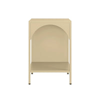 Comodino, tavolino industriale, beige