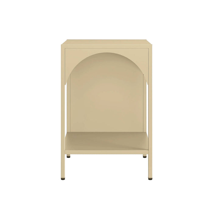 Comodino, tavolino industriale, beige