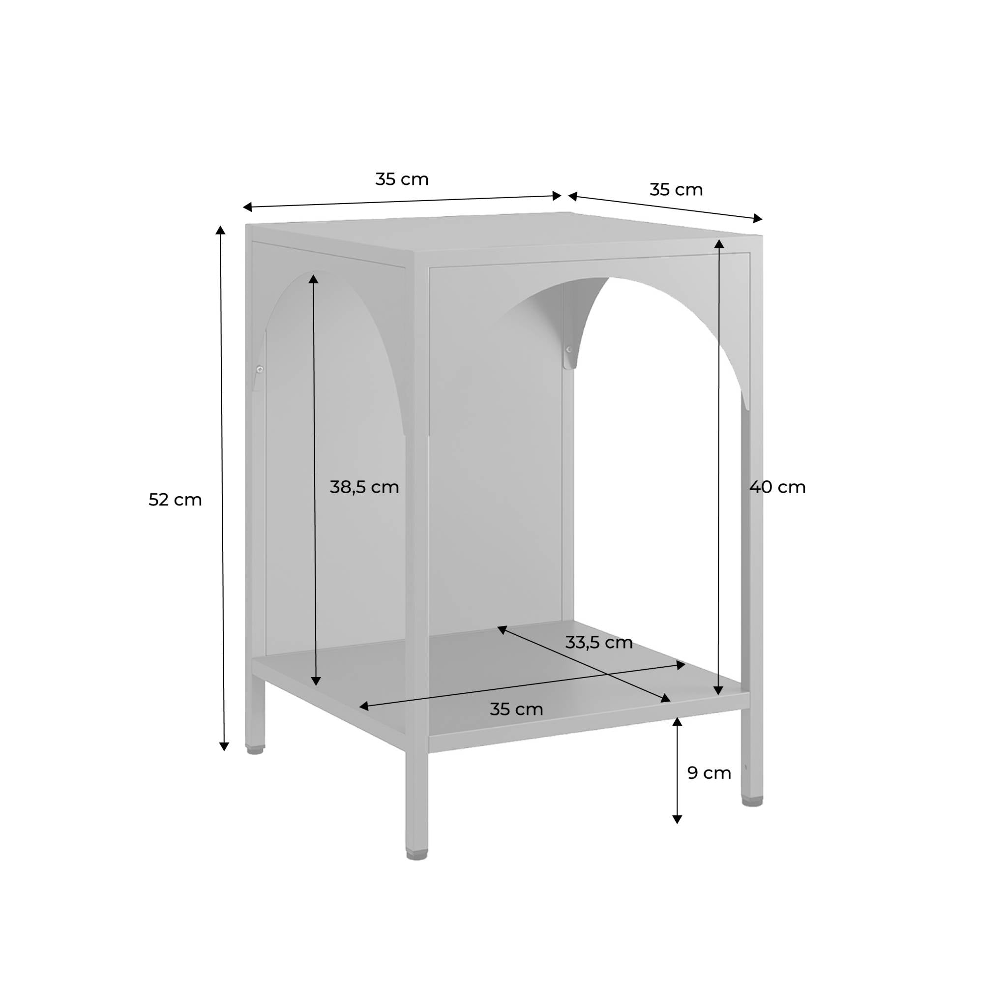 Comodino, tavolino industriale, beige