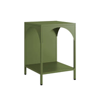 Comodino, tavolino industriale, verde kaki