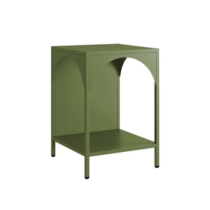 Comodino, tavolino industriale, verde kaki