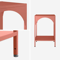 Comodino, tavolino industriale, terracotta