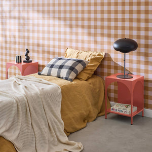 Comodino, tavolino industriale, terracotta