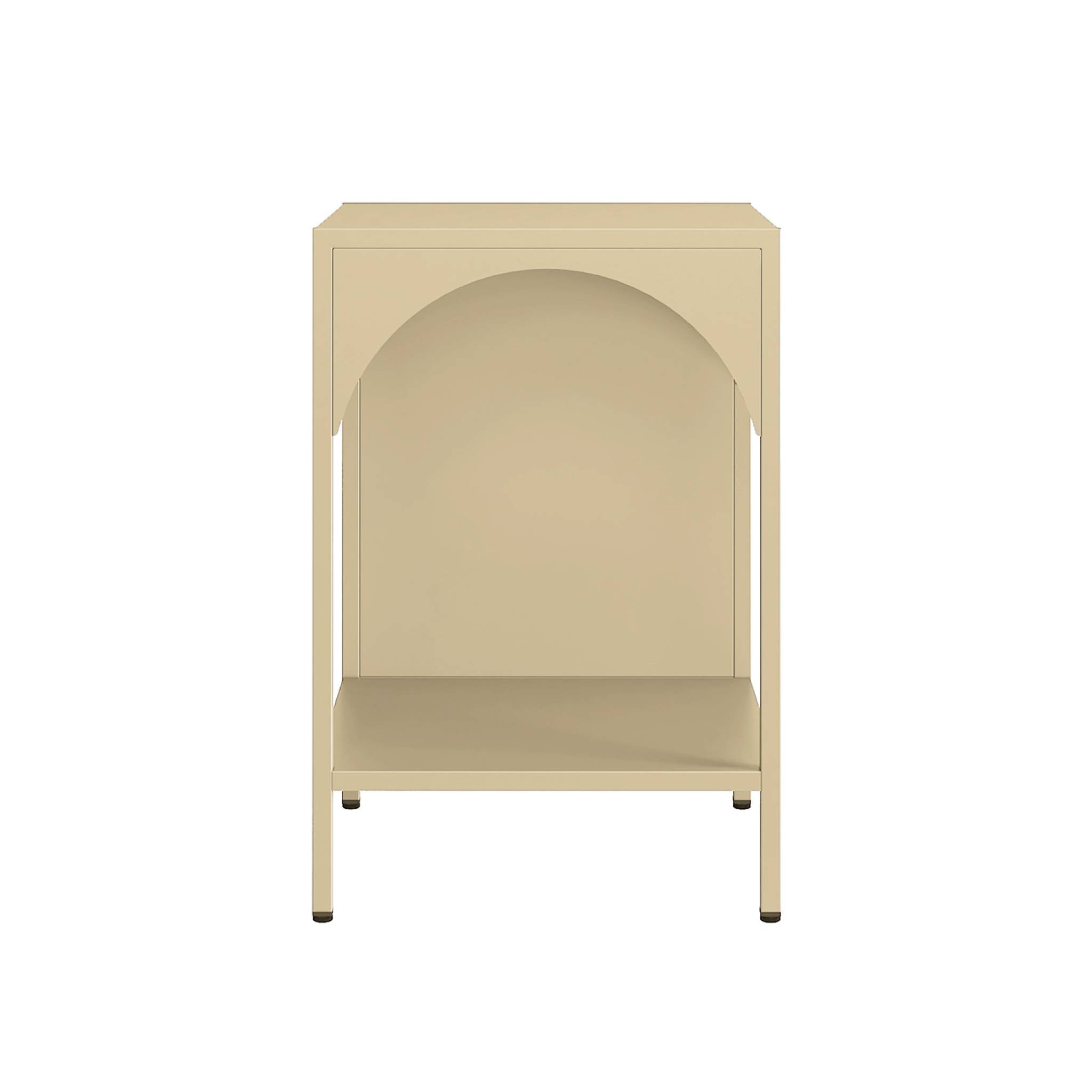 Set 2 comodini, tavolini industriali, beige