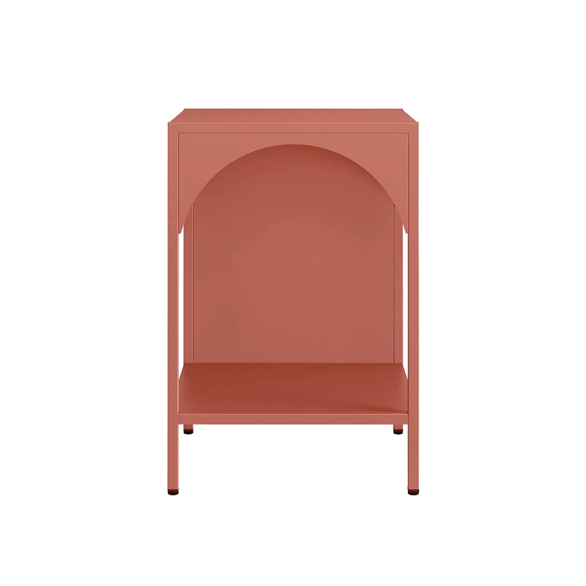 Set 2 comodini, tavolini industriali, terracotta