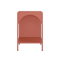 Set 2 comodini, tavolini industriali, terracotta