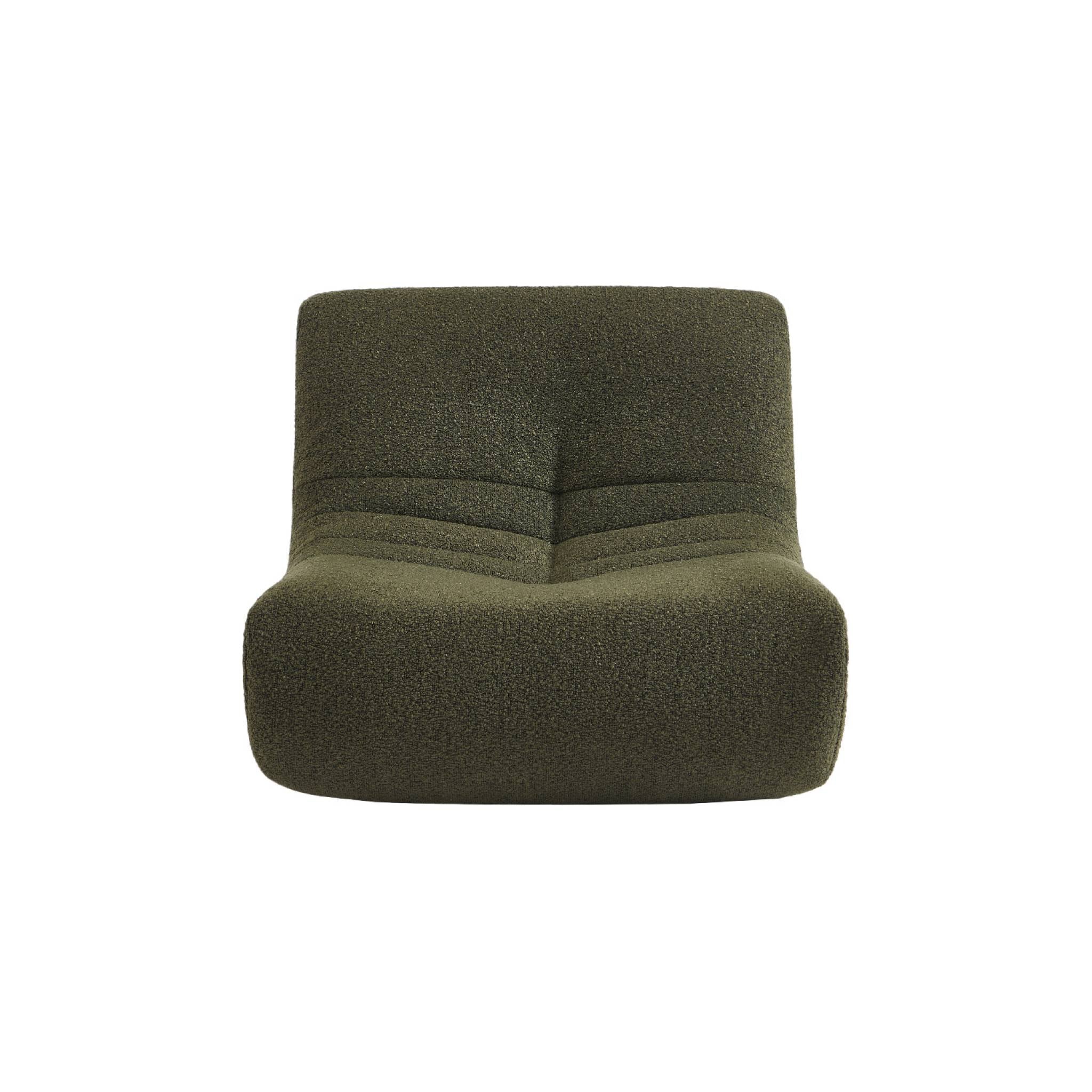 Poltroncina per bambini in bouclé testurizzato 1 posto, verde kaki