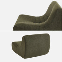 Poltroncina per bambini in bouclé testurizzato 1 posto, verde kaki