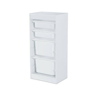 Contenitore per bambini con 4 contenitori, bianco