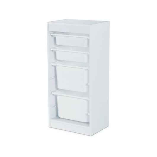 Set di 2 mobili per bambini con 4 contenitori, bianco