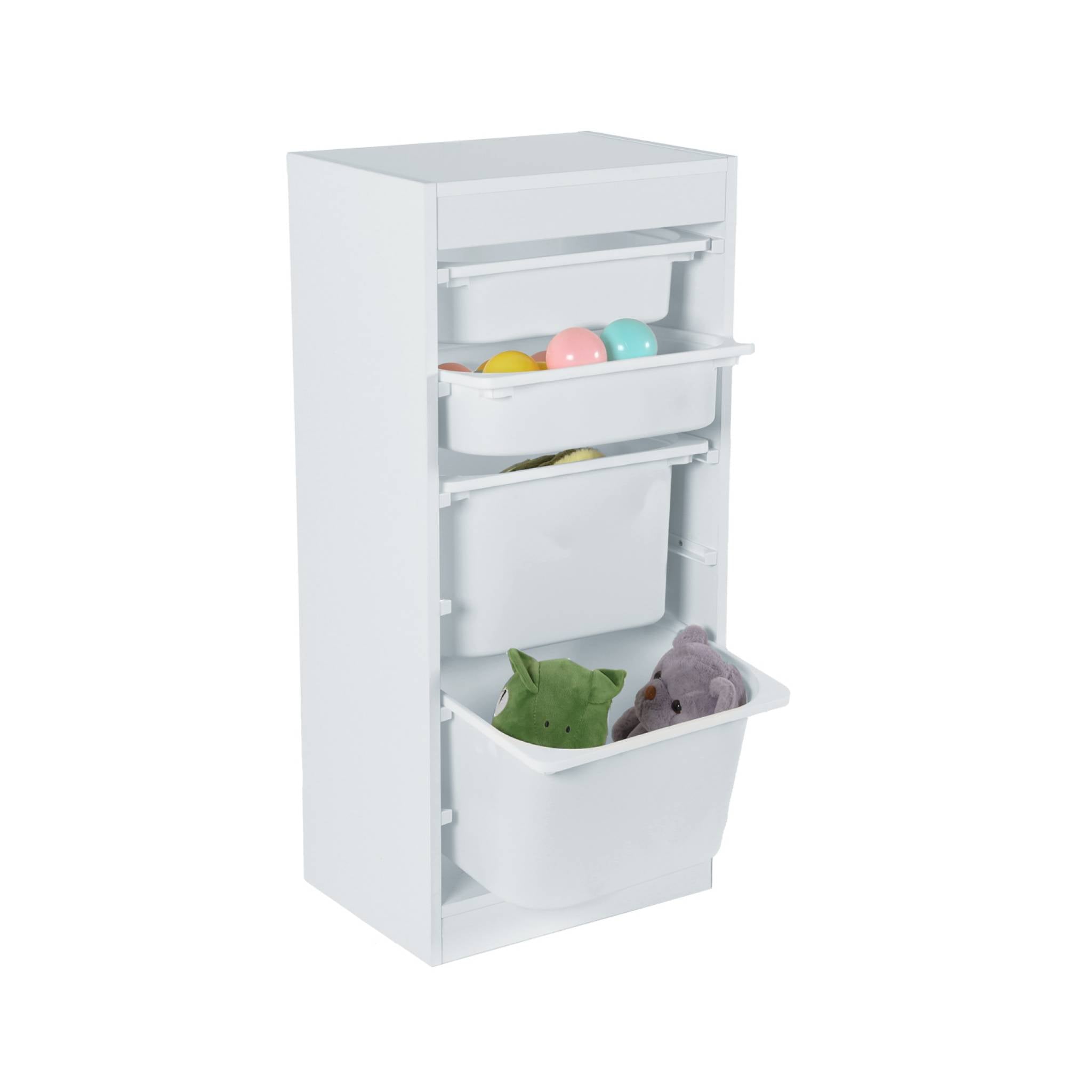 Contenitore per bambini con 4 contenitori, bianco