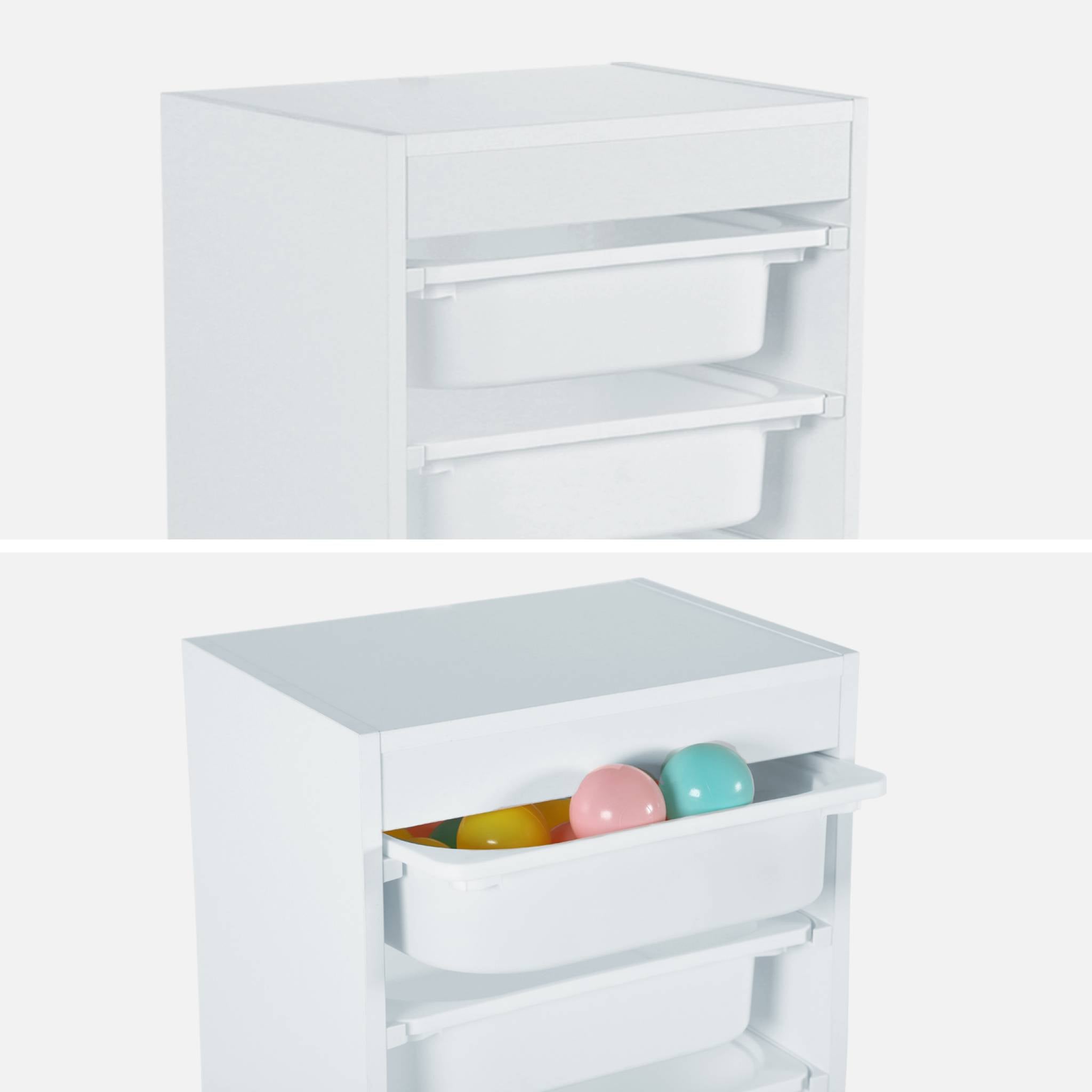 Contenitore per bambini con 4 contenitori, bianco