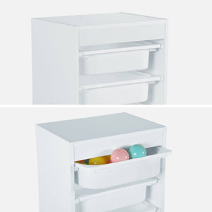 Contenitore per bambini con 4 contenitori, bianco