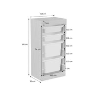 Contenitore per bambini con 4 contenitori, bianco