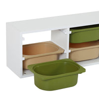 Mobile per bambini con 6 contenitori colorati, verde oliva