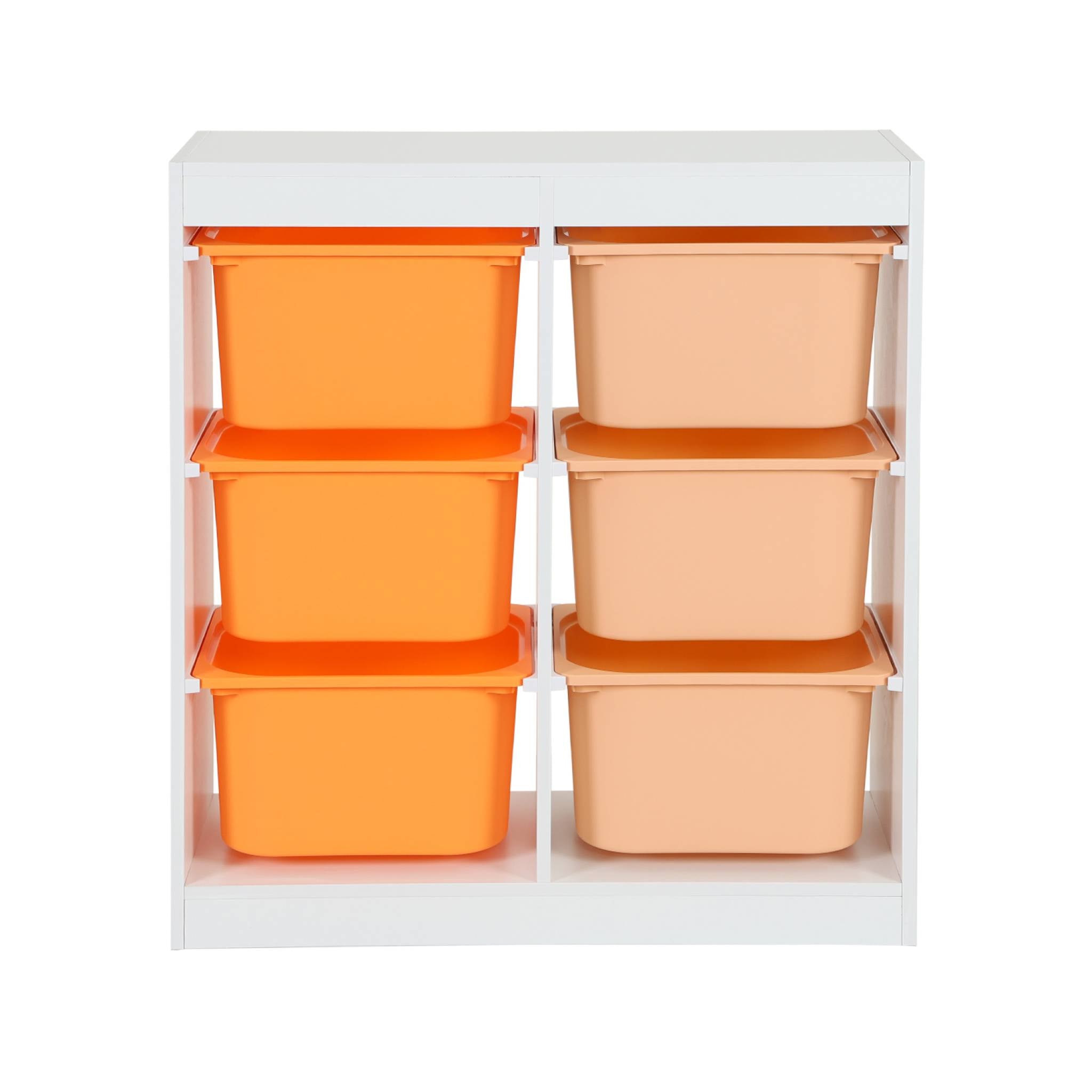 Mobile per bambini con 6 scatole colorate, arancione